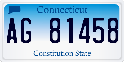 CT license plate AG81458