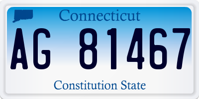 CT license plate AG81467