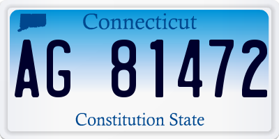 CT license plate AG81472