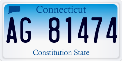CT license plate AG81474