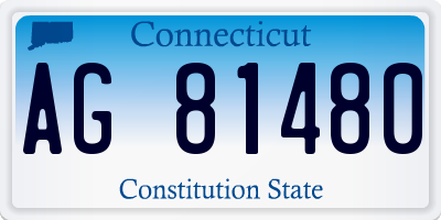 CT license plate AG81480