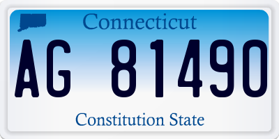 CT license plate AG81490