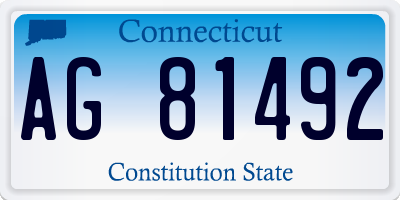 CT license plate AG81492
