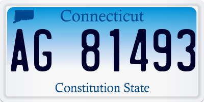 CT license plate AG81493