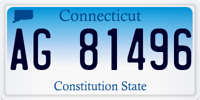 CT license plate AG81496