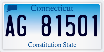 CT license plate AG81501