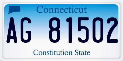 CT license plate AG81502