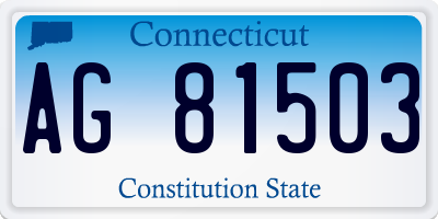 CT license plate AG81503
