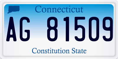 CT license plate AG81509
