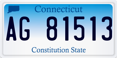 CT license plate AG81513
