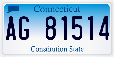 CT license plate AG81514