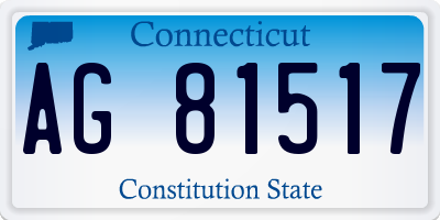 CT license plate AG81517