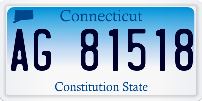 CT license plate AG81518