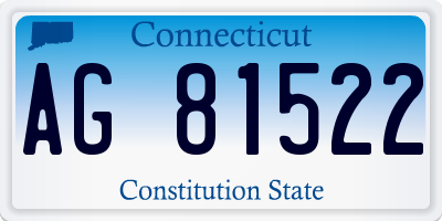CT license plate AG81522