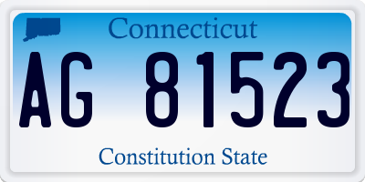 CT license plate AG81523