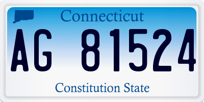 CT license plate AG81524