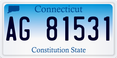 CT license plate AG81531