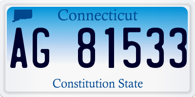 CT license plate AG81533