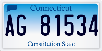 CT license plate AG81534