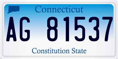 CT license plate AG81537