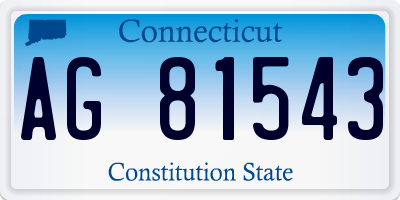 CT license plate AG81543