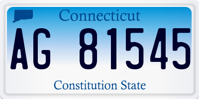 CT license plate AG81545