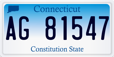 CT license plate AG81547