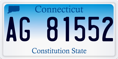 CT license plate AG81552
