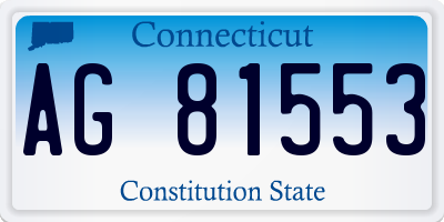 CT license plate AG81553