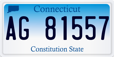 CT license plate AG81557