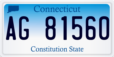 CT license plate AG81560