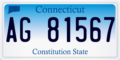 CT license plate AG81567