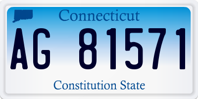 CT license plate AG81571