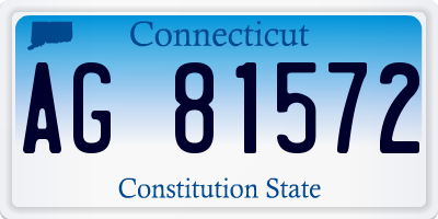 CT license plate AG81572