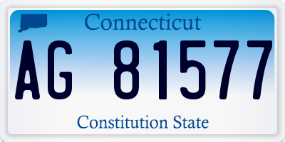 CT license plate AG81577