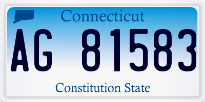 CT license plate AG81583
