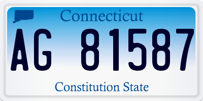 CT license plate AG81587