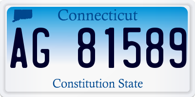 CT license plate AG81589
