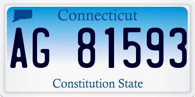 CT license plate AG81593