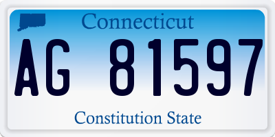 CT license plate AG81597