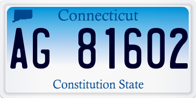 CT license plate AG81602