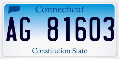 CT license plate AG81603