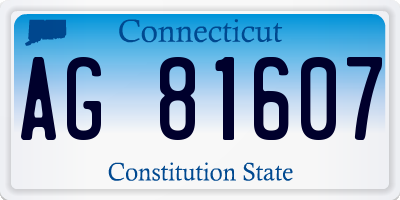 CT license plate AG81607