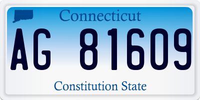 CT license plate AG81609