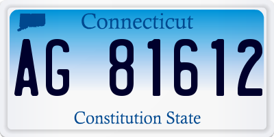 CT license plate AG81612