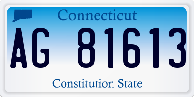 CT license plate AG81613