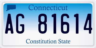 CT license plate AG81614
