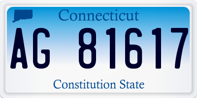 CT license plate AG81617