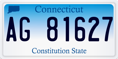 CT license plate AG81627