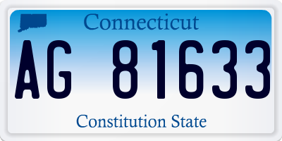 CT license plate AG81633